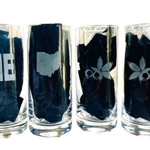 Etched Glass Tumbler Set - Ohio Design